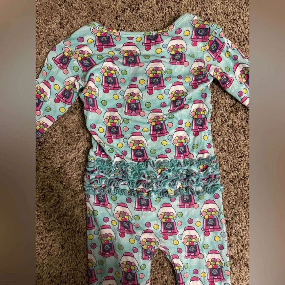 Posh Peanut Gumball Ruffle One Piece Footie Pajama